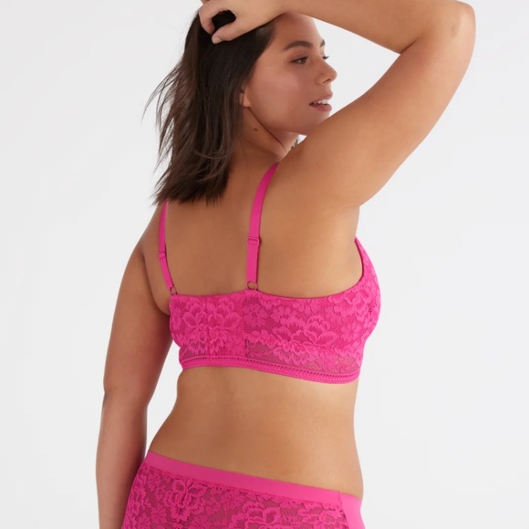 Knix Shocking pink no underwire lace bustier size XXL women’s bra NWT! - Picture 2 of 9